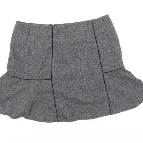 NEXT Womens Grey Polyester Trumpet Skirt Size 12 Zip
