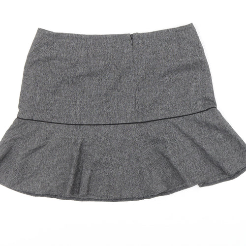 NEXT Womens Grey Polyester Trumpet Skirt Size 12 Zip