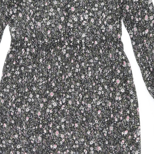 New Look Womens Multicoloured Floral Polyester A-Line Size 12 Round Neck Tie
