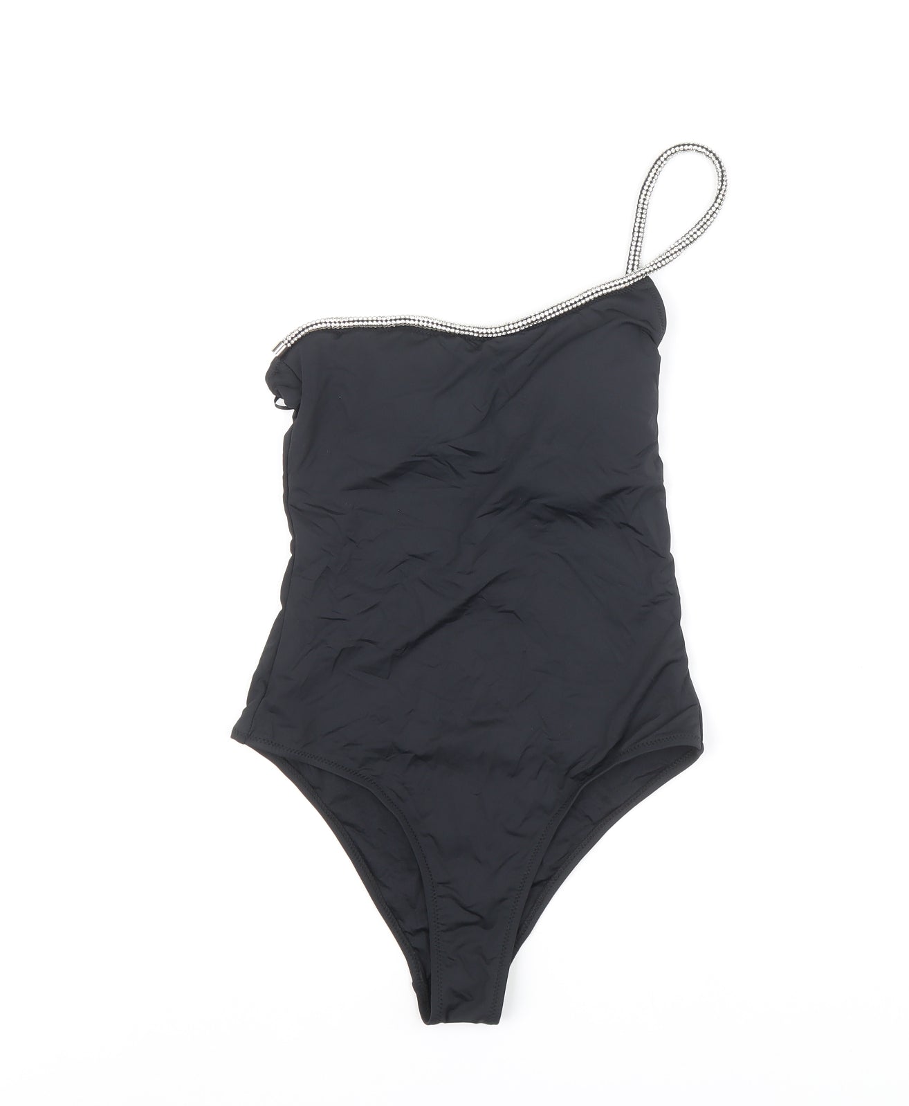 Zara Womens Black Polyurethane One Piece Size S - One Shouder