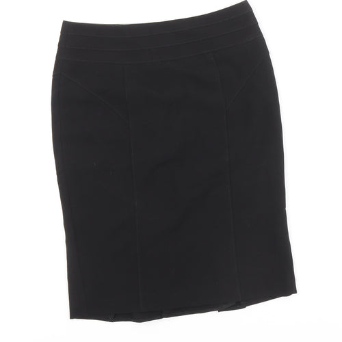 New Look Womens Black Polyester A-Line Skirt Size 10 Zip