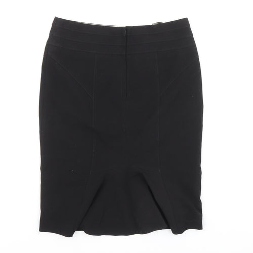 New Look Womens Black Polyester A-Line Skirt Size 10 Zip