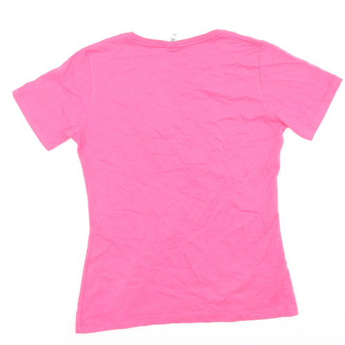 Sun International Womens Pink Cotton Basic T-Shirt Size S Crew Neck - Maui