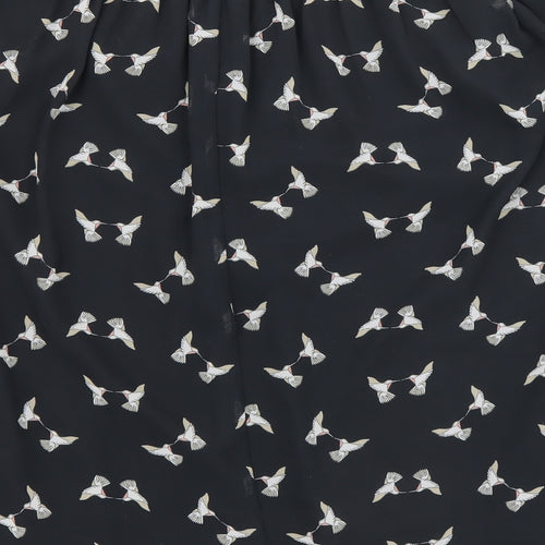 Dorothy Perkins Womens Black Geometric Polyester Swing Skirt Size 18 - Bird pattern