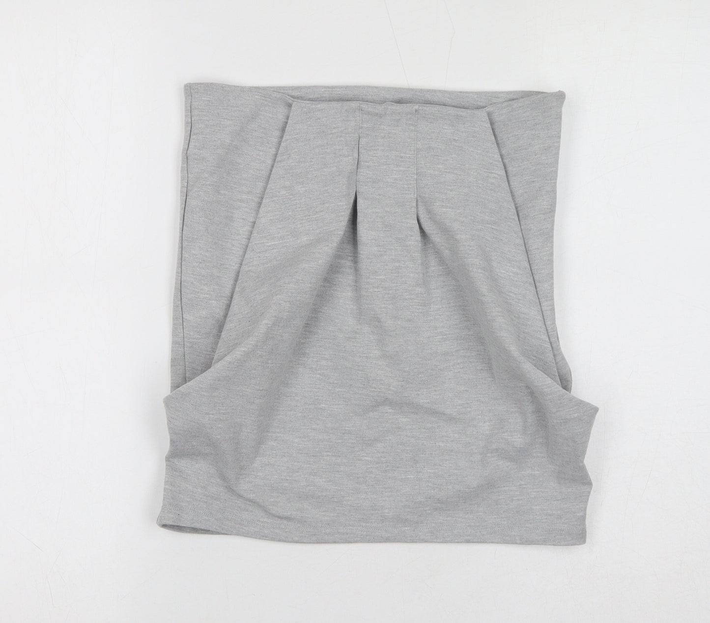VILA Womens Grey Polyester A-Line Skirt Size S Zip