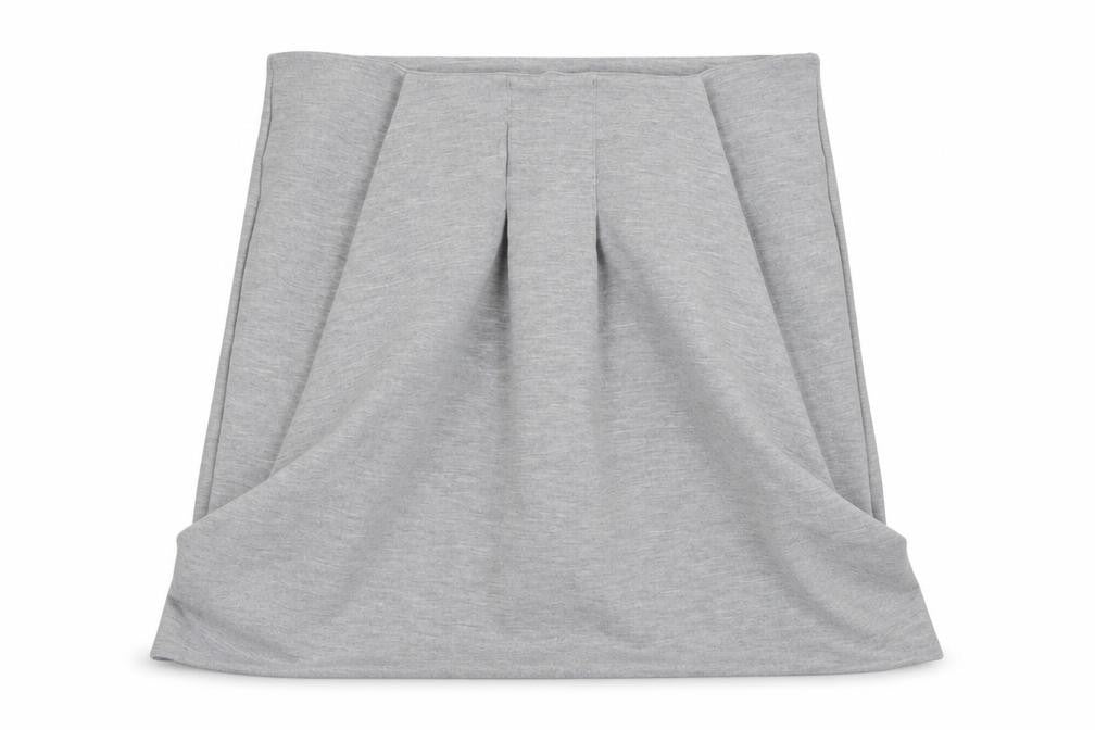 Front view of VILA women’s grey polyester a-line skirt, size S, zip