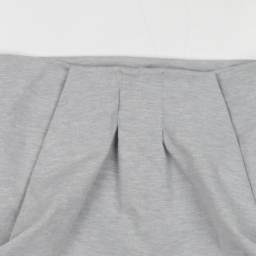 VILA Womens Grey Polyester A-Line Skirt Size S Zip