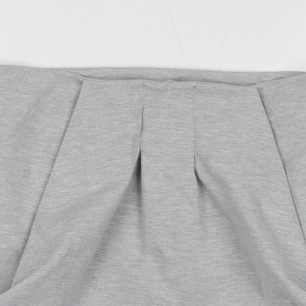 VILA Womens Grey Polyester A-Line Skirt Size S Zip