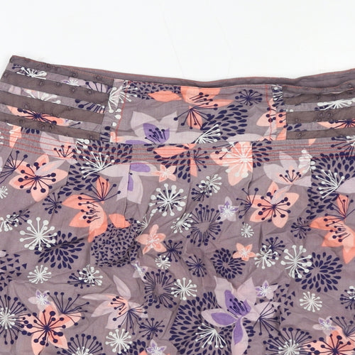 MANTARAY PRODUCTS Womens Pink Floral Cotton A-Line Skirt Size 12 Zip