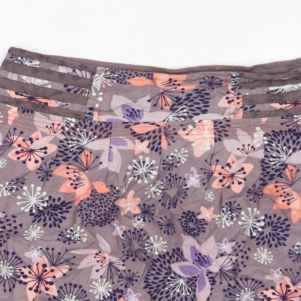MANTARAY PRODUCTS Womens Pink Floral Cotton A-Line Skirt Size 12 Zip