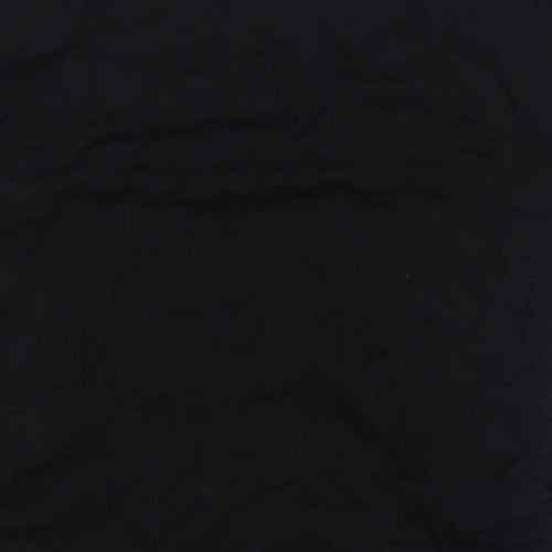 NEXT Womens Black Striped Viscose Basic T-Shirt Size 18 Round Neck