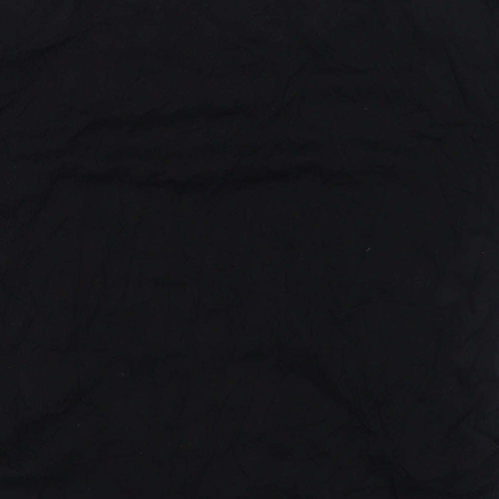 NEXT Womens Black Striped Viscose Basic T-Shirt Size 18 Round Neck
