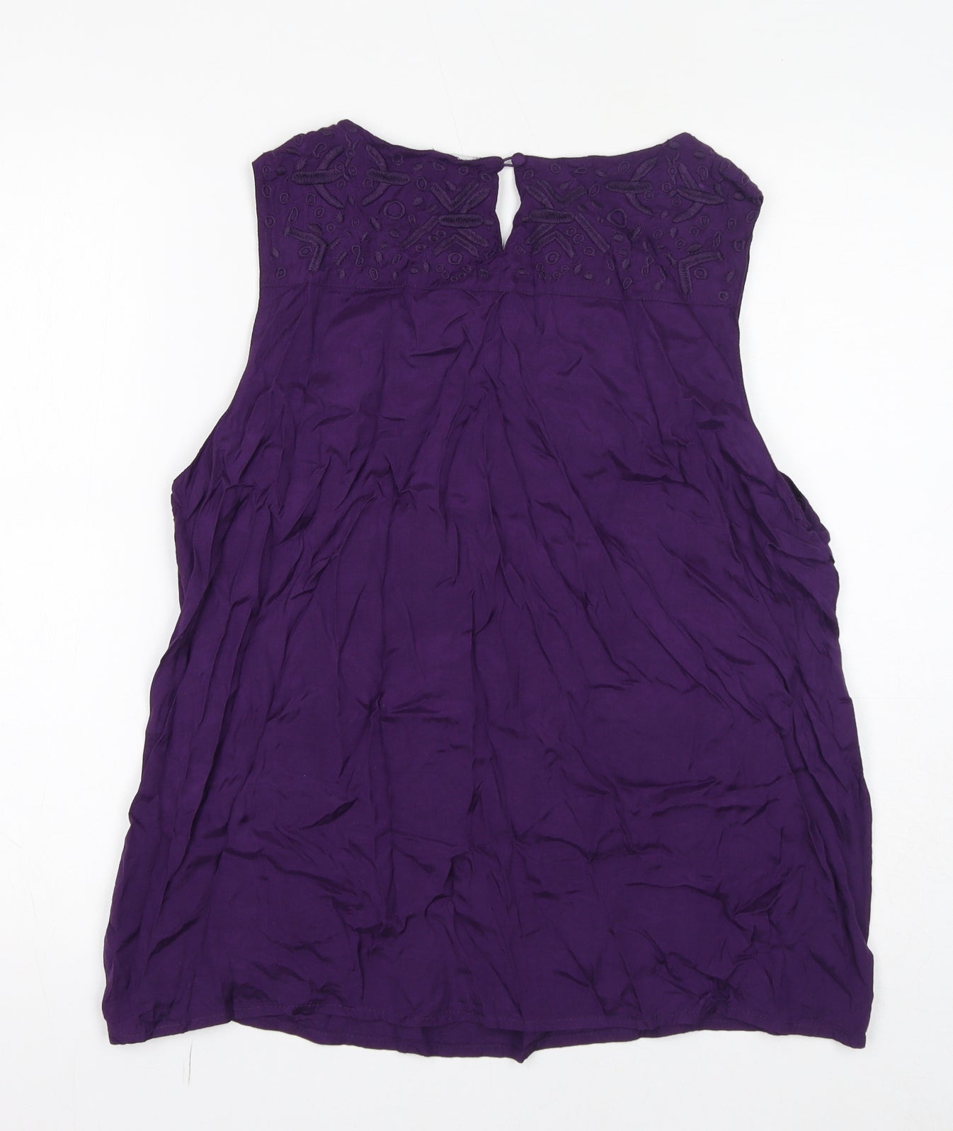 M&Co Womens Purple Viscose Basic Tank Size 18 Round Neck