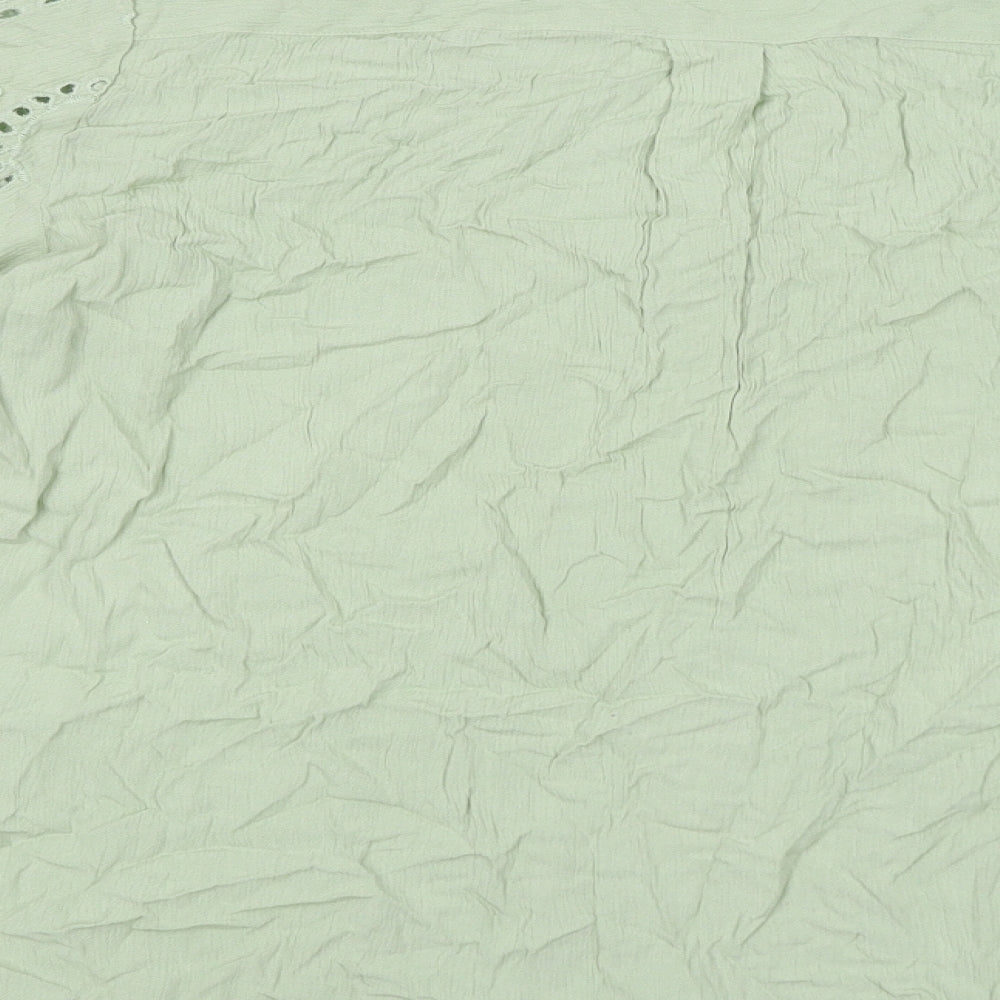 Cotton Traders Womens Green Viscose Basic Button-Up Size 20 V-Neck