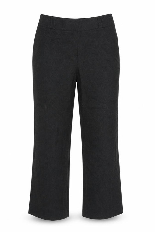 Front view of Country Casuals women’s grey viscose trousers, size UK 10, 27-inch leg regular zip