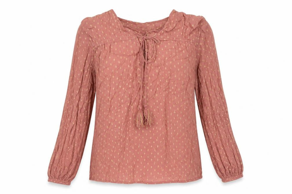 Next Womens Pink Polka Dot Viscose Basic Blouse Size 8 V-Neck