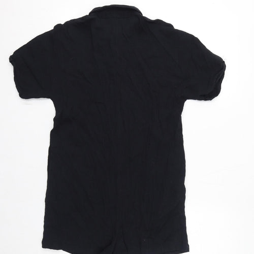 ASOS Womens Black Cotton Playsuit One-Piece Size 10 L3 in Button