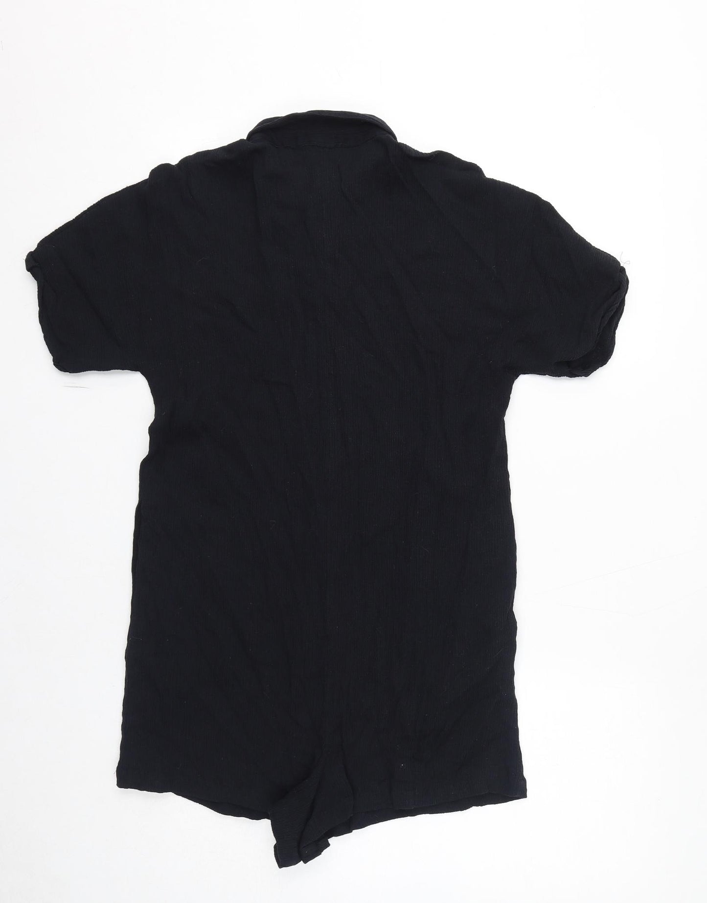ASOS Womens Black Cotton Playsuit One-Piece Size 10 L3 in Button