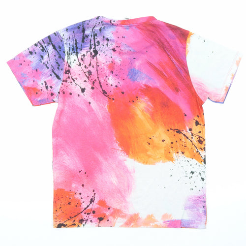 Hype Kids Girls Multicoloured Geometric Polyester Basic T-Shirt Size 14 Years Crew Neck Pullover