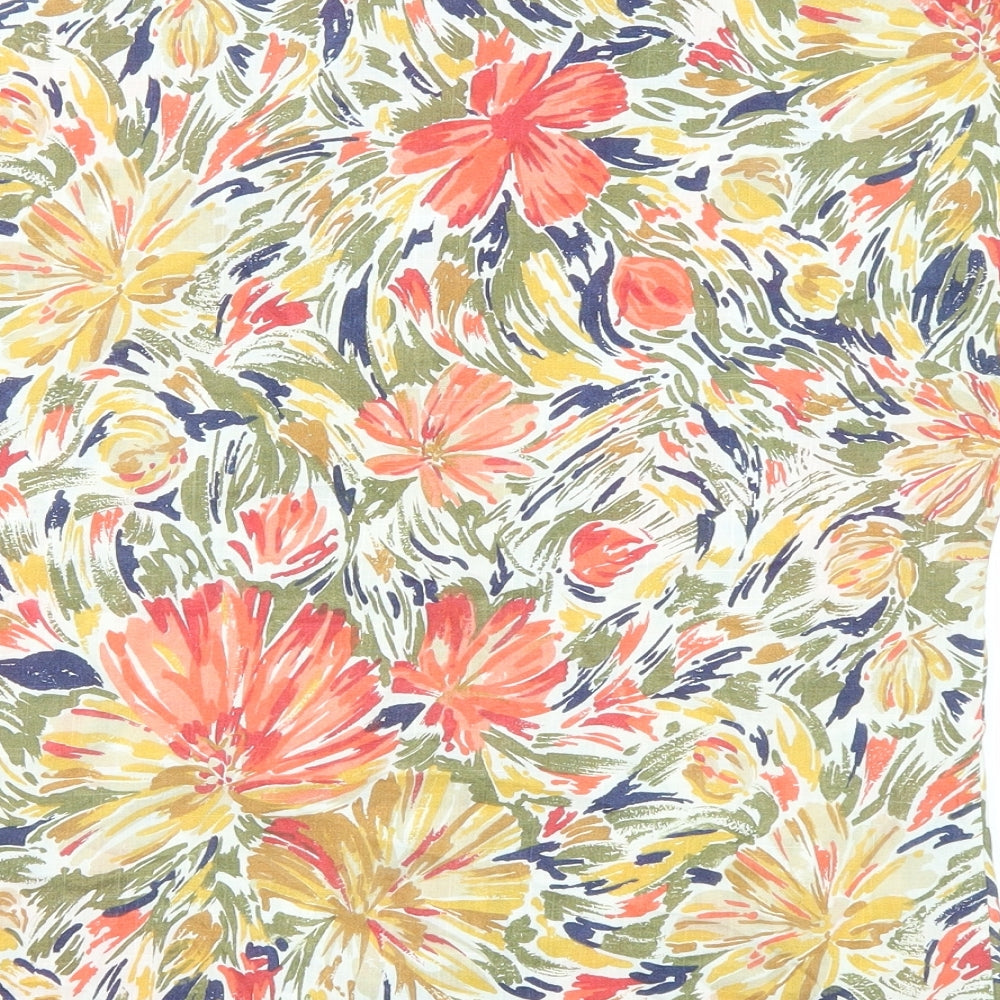 St Michael Womens Multicoloured Floral Polyester Basic Blouse Size 12 Scoop Neck