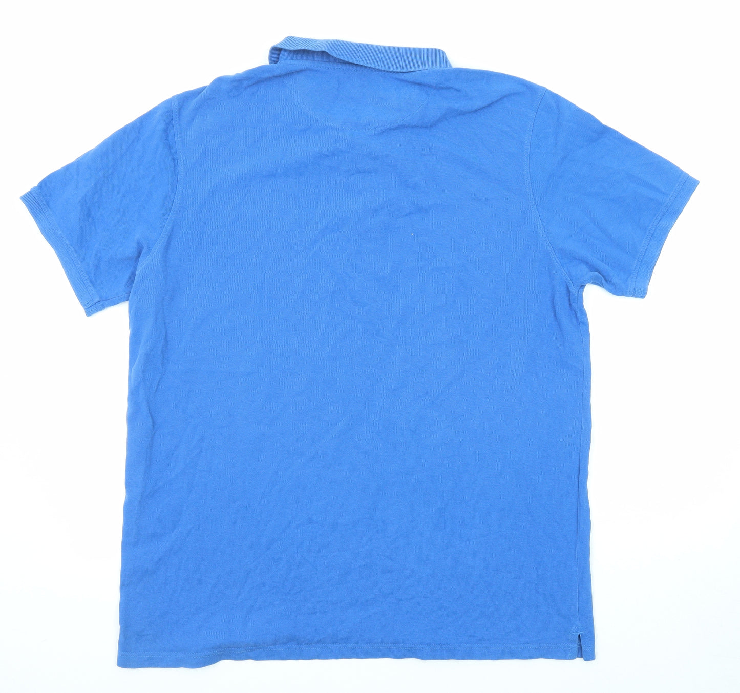 Lyle & Scott Mens Blue Cotton Polo Size 2XL Collared Button