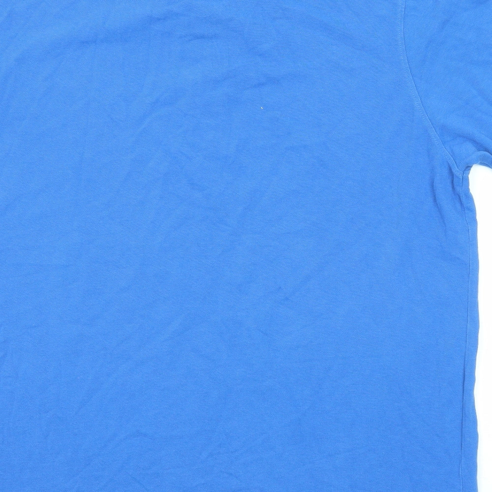Lyle & Scott Mens Blue Cotton Polo Size 2XL Collared Button