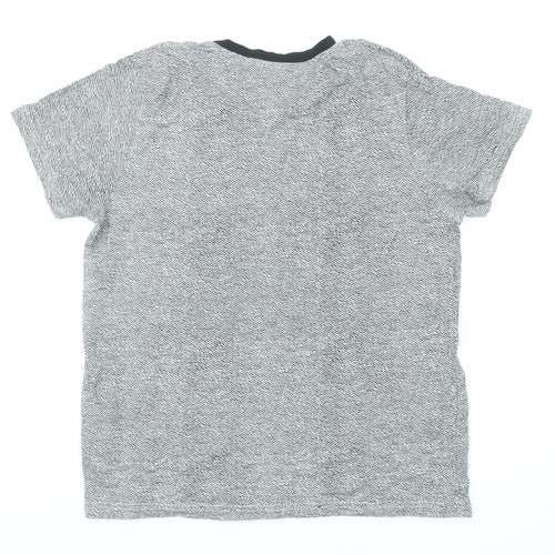 Lee Cooper Boys Grey Cotton Basic T-Shirt Size 13 Years Crew Neck Pullover