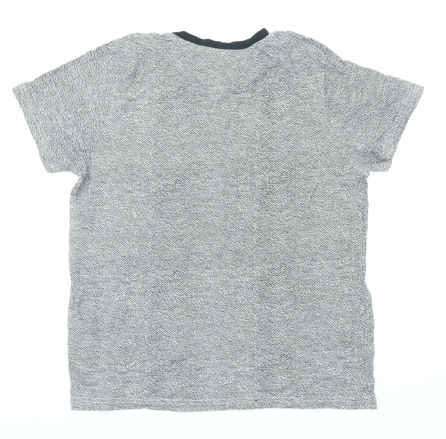 Lee Cooper Boys Grey Cotton Basic T-Shirt Size 13 Years Crew Neck Pullover