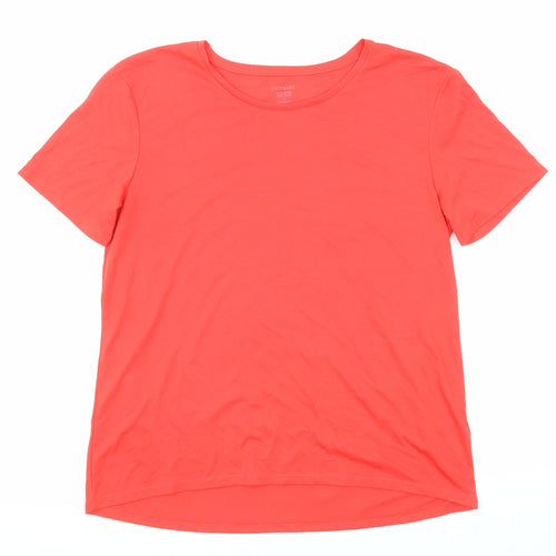 Marks and Spencer Womens Red Polyester Basic T-Shirt Size 10 Round Neck