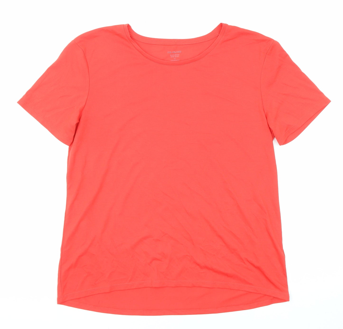 Marks and Spencer Womens Red Polyester Basic T-Shirt Size 10 Round Neck