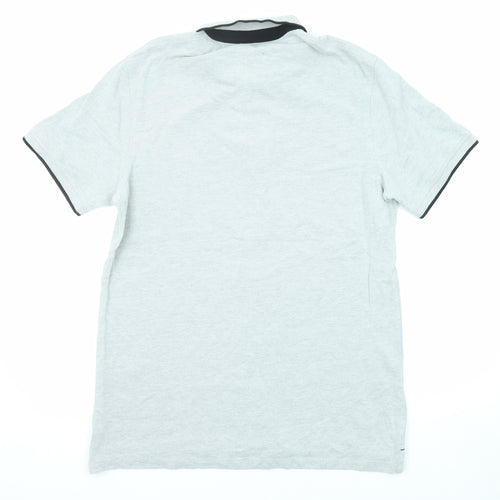 JACK & JONES Mens Grey Cotton Polo Size 2XL Collared Button