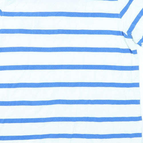 Crew Clothing Mens Blue Striped Cotton Polo Size XL Collared Button