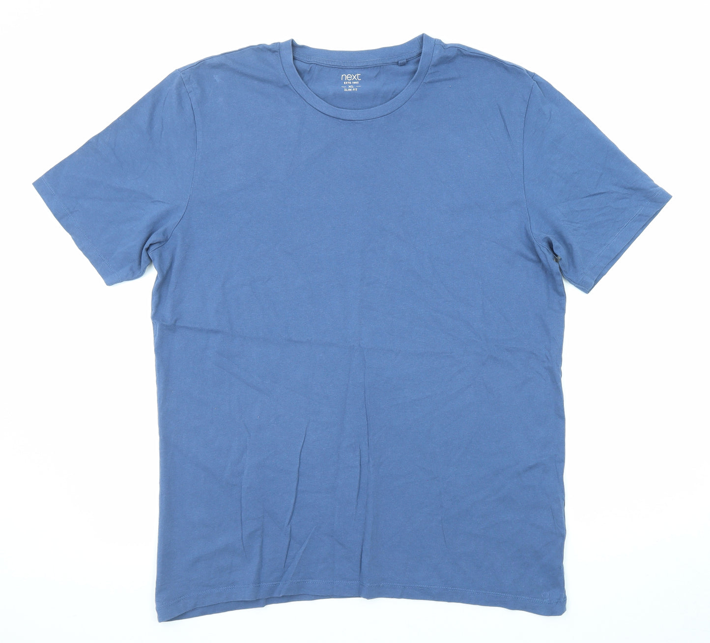 NEXT Mens Blue Cotton T-Shirt Size XL Crew Neck