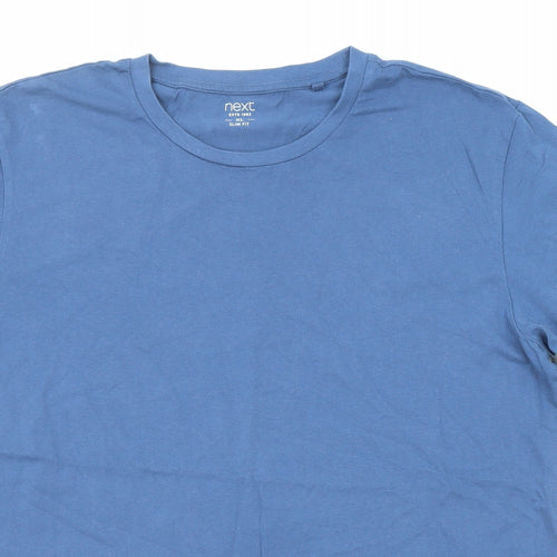 NEXT Mens Blue Cotton T-Shirt Size XL Crew Neck