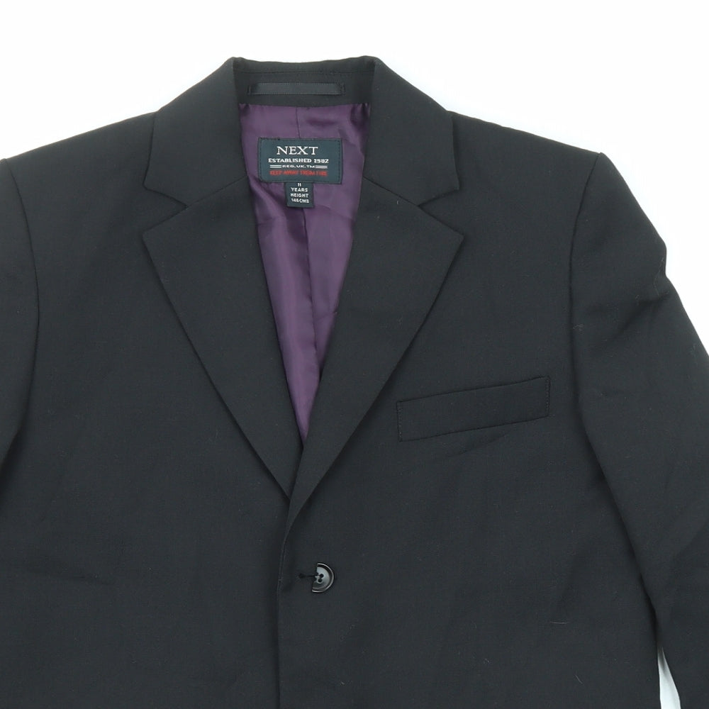 NEXT Boys Black Pea Coat Blazer Size 11 Years Button