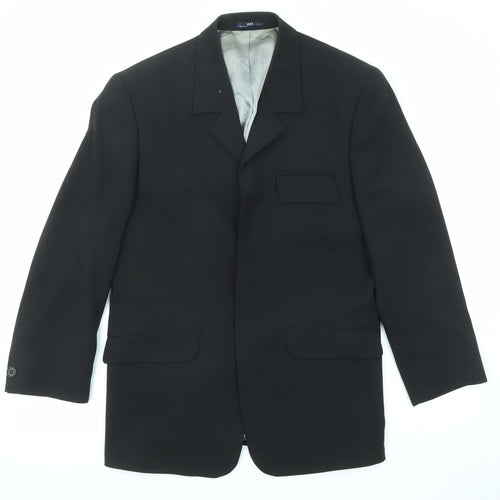 Uki Mens Black Viscose Jacket Suit Jacket Size 36 Regular