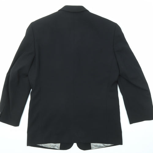 Uki Mens Black Viscose Jacket Suit Jacket Size 36 Regular