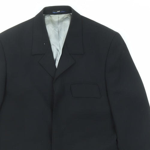 Uki Mens Black Viscose Jacket Suit Jacket Size 36 Regular