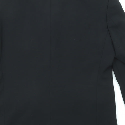 Uki Mens Black Viscose Jacket Suit Jacket Size 36 Regular