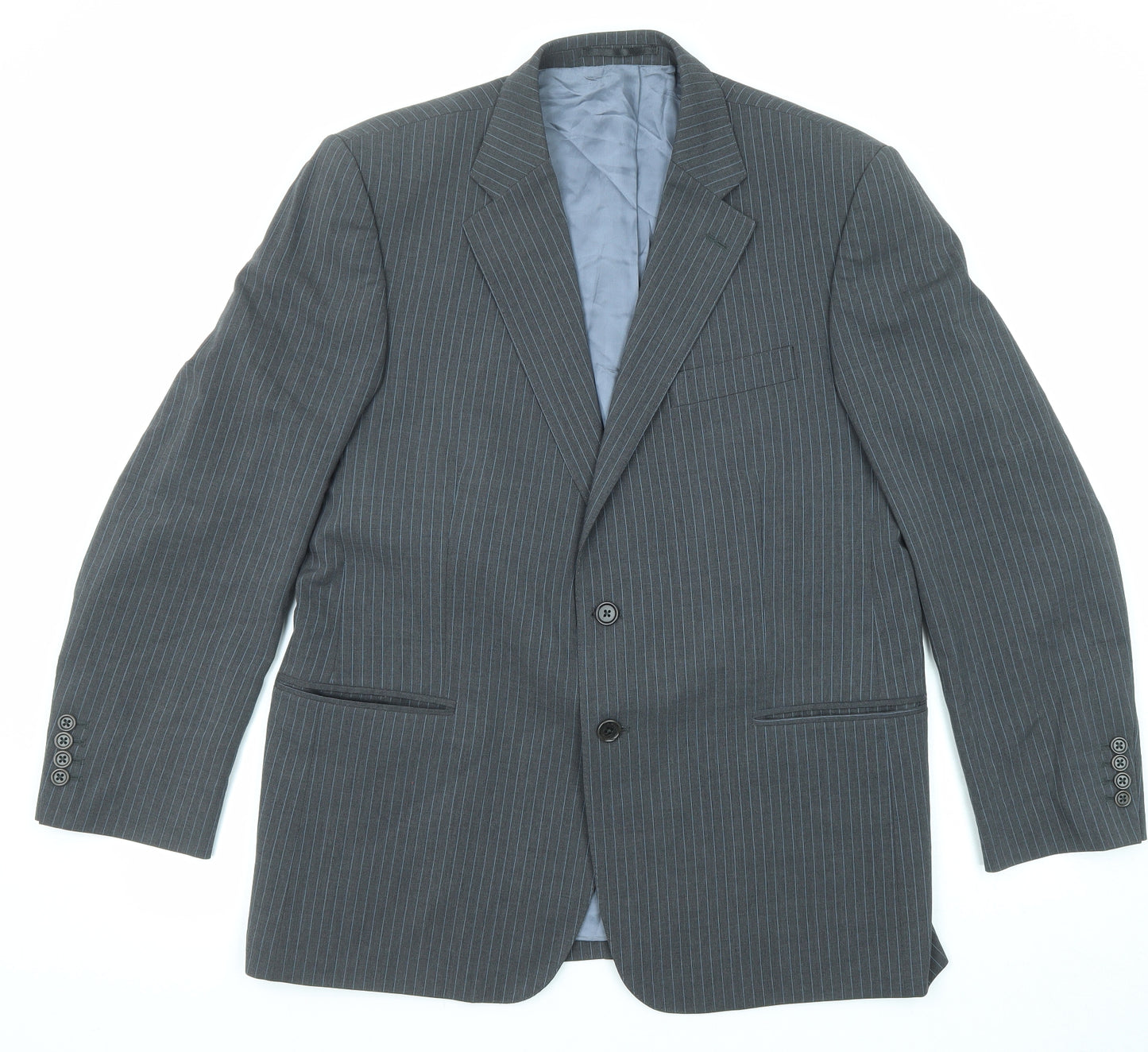 Charles Tyrwhitt Mens Grey Striped Wool Jacket Suit Jacket Size 42 Regular