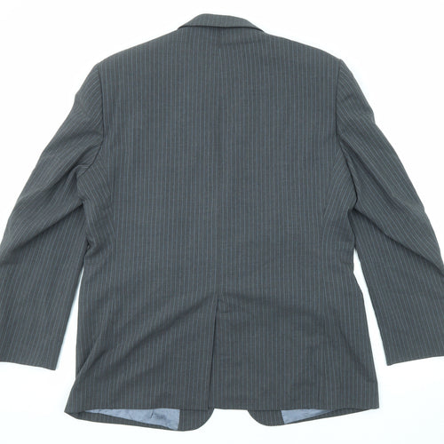 Charles Tyrwhitt Mens Grey Striped Wool Jacket Suit Jacket Size 42 Regular