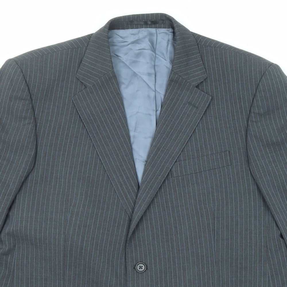 Charles Tyrwhitt Mens Grey Striped Wool Jacket Suit Jacket Size 42 Regular