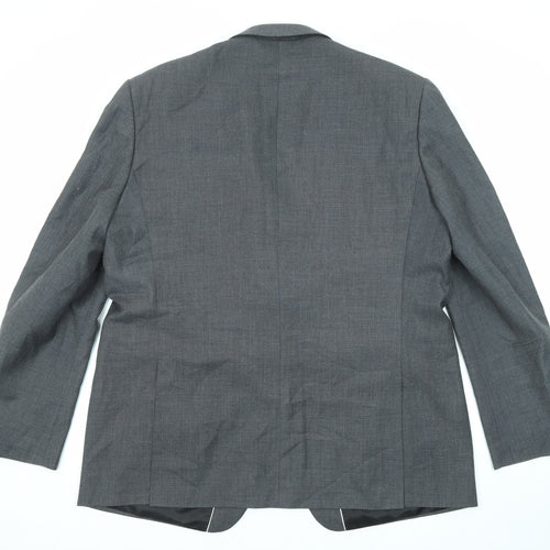 Terry de Havilland Mens Grey Polyester Jacket Suit Jacket Size 50 Regular