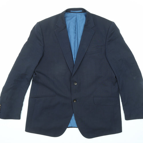 Marks and Spencer Mens Blue Polyester Jacket Suit Jacket Size 44 Regular