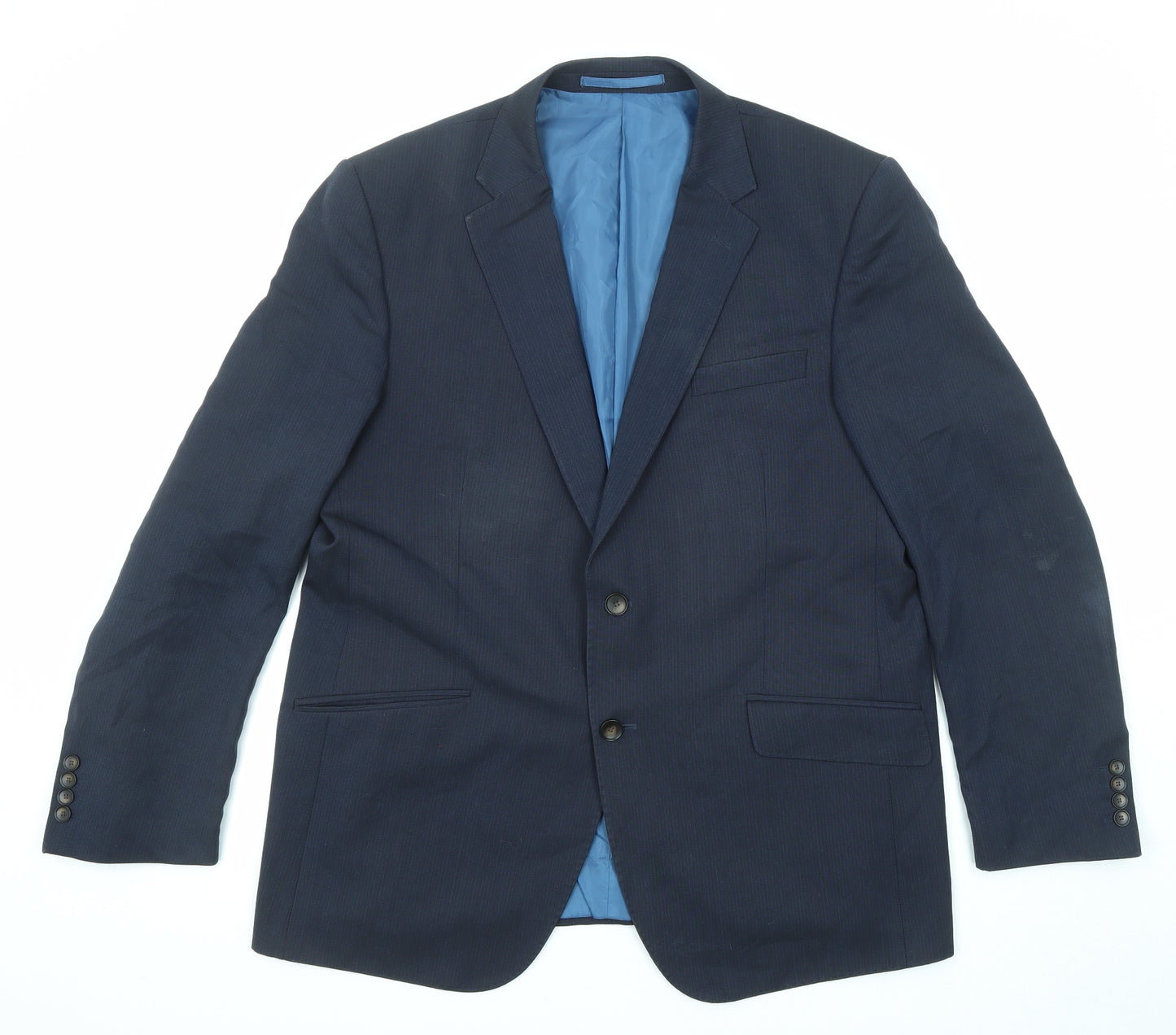 Marks and Spencer Mens Blue Polyester Jacket Suit Jacket Size 44 Regular