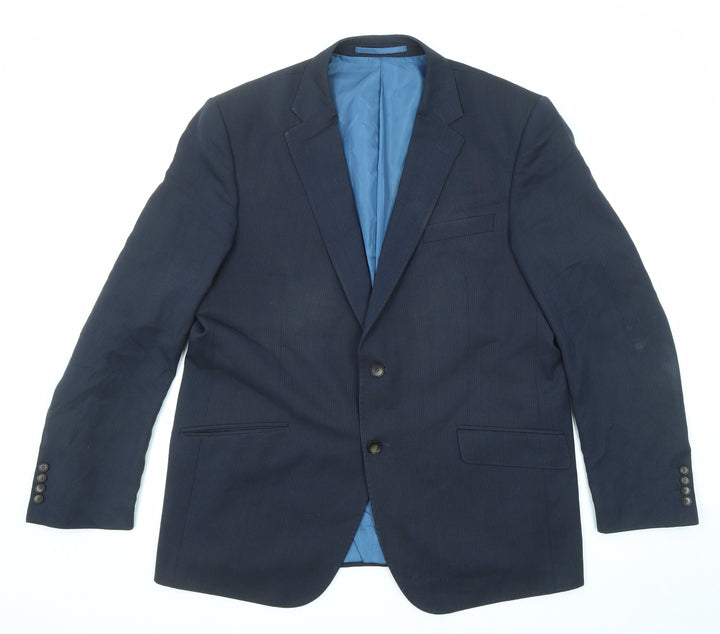 Marks and Spencer Mens Blue Polyester Jacket Suit Jacket Size 44 Regular