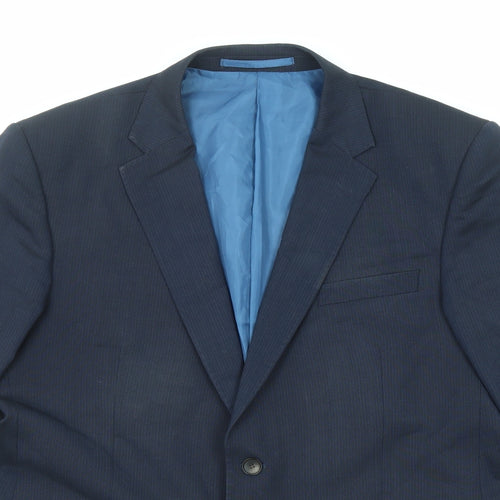 Marks and Spencer Mens Blue Polyester Jacket Suit Jacket Size 44 Regular