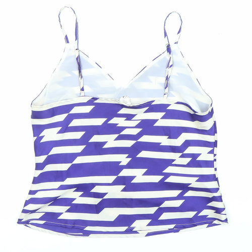 River Island Womens Purple Geometric Polyester Camisole Tank Size 12 V-Neck