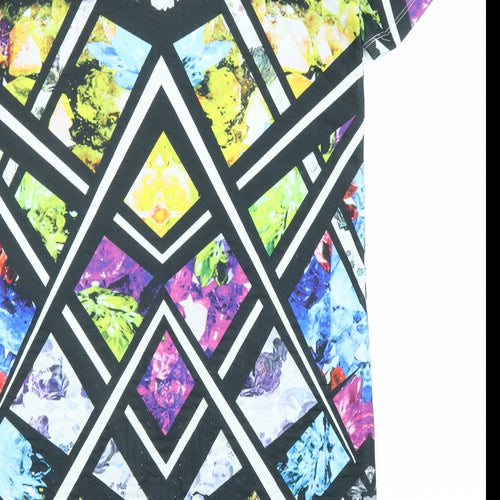 ASOS Womens Multicoloured Geometric Polyester Shift Size 10 Round Neck Pullover