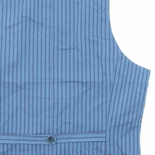Vackrox Womens Blue Striped Cotton Tuxedo Suit Top Size 14 Button